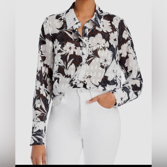 Lane Bryant Tops - NEW Lane Bryant Silhouette Floral Button Down Shirt Top Sz 22/24